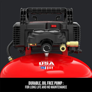 6 Gallon Oil-Free Pancake Air Compressor Kit - 150 PSI