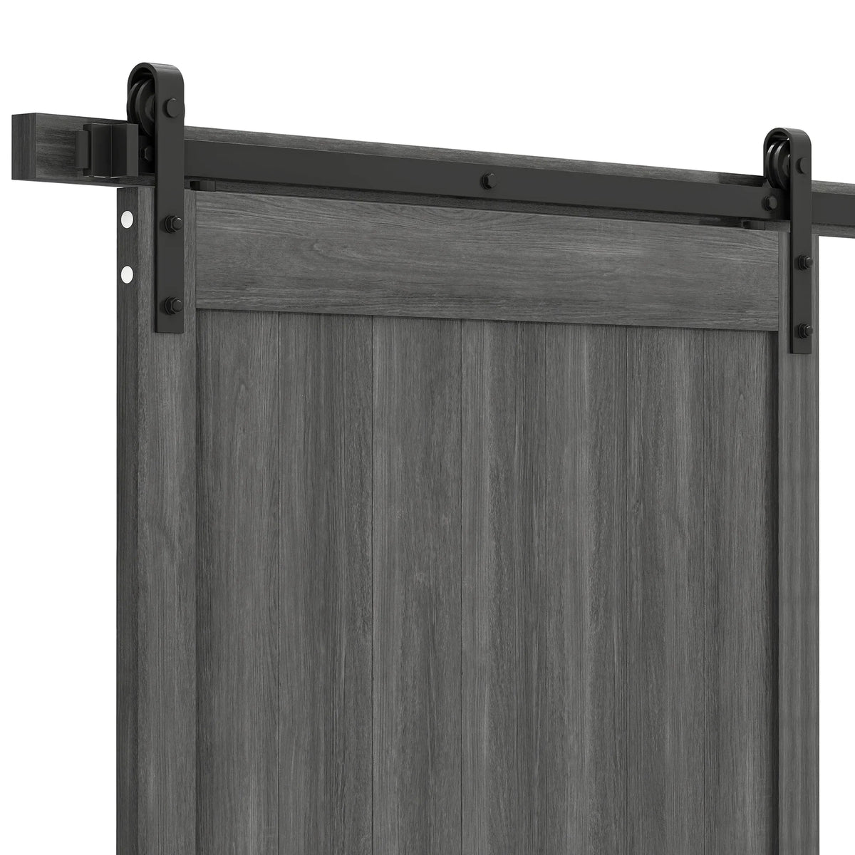Uforic Sliding Barn Door With Hardware Kit, 48 x 84 in, Gray
