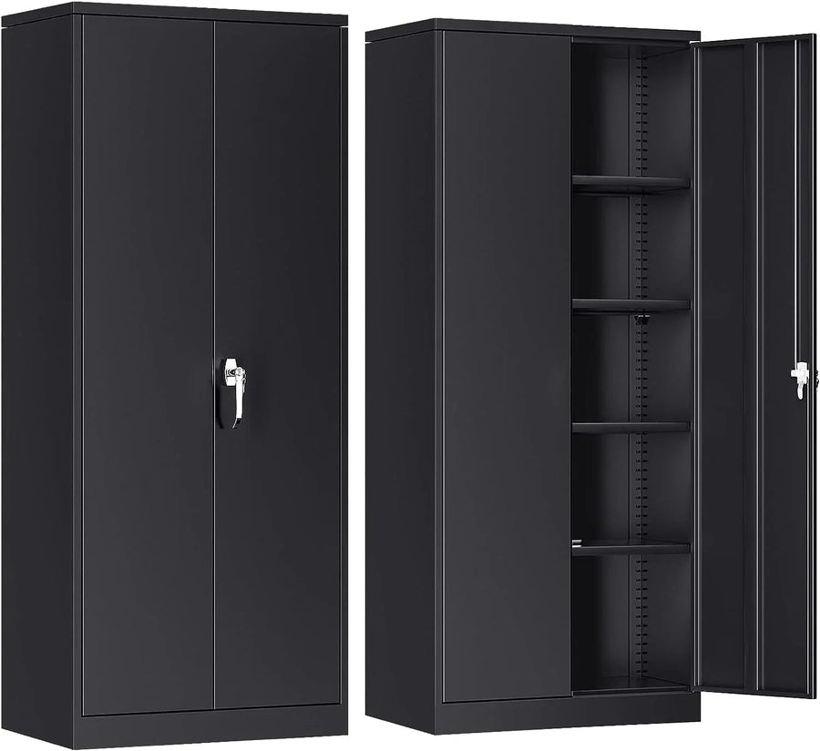Atripark Metal Storage Cabinet With Lock, 72in Lockable Garage Tool Cabinet With Doors