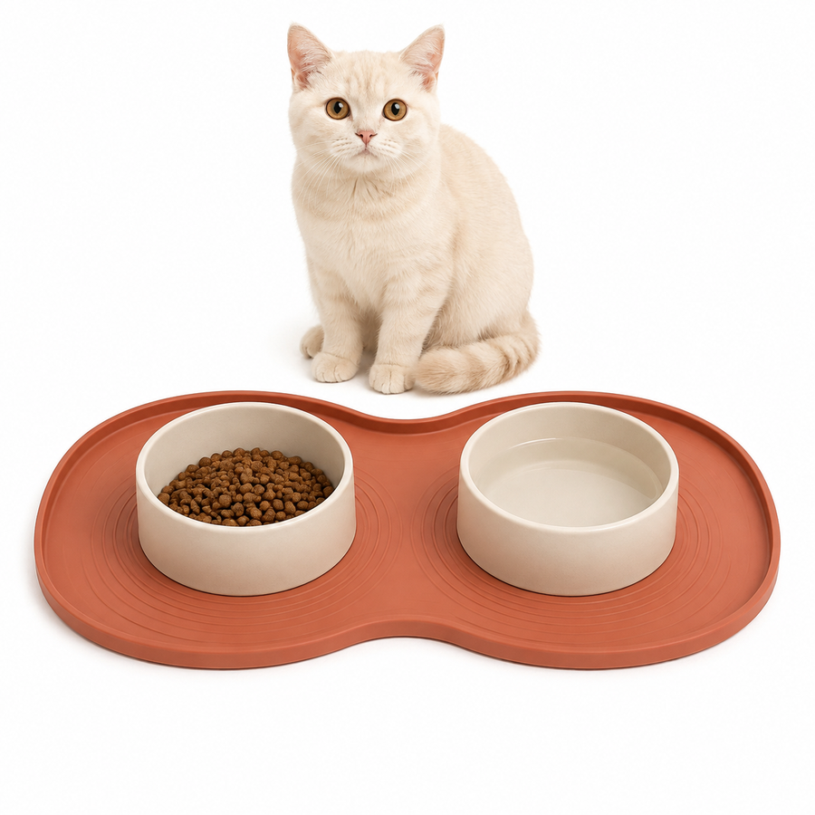 TerraDuo Double-Bowl Waterproof Feeding Mat