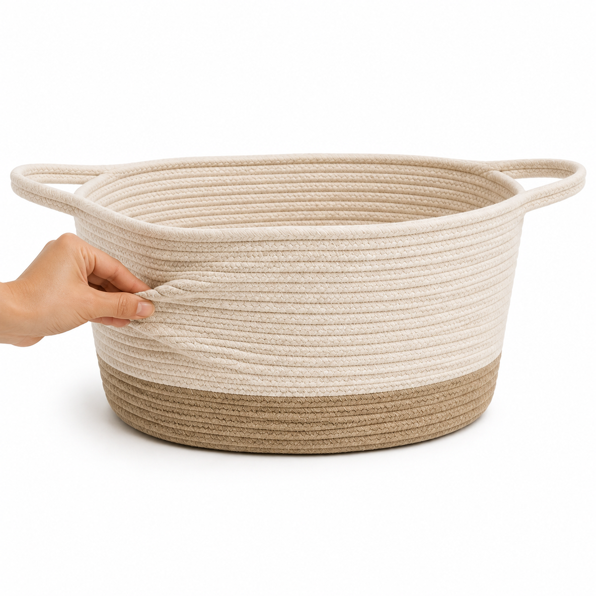 CharcoalNest Round Felt Pet Toy Basket