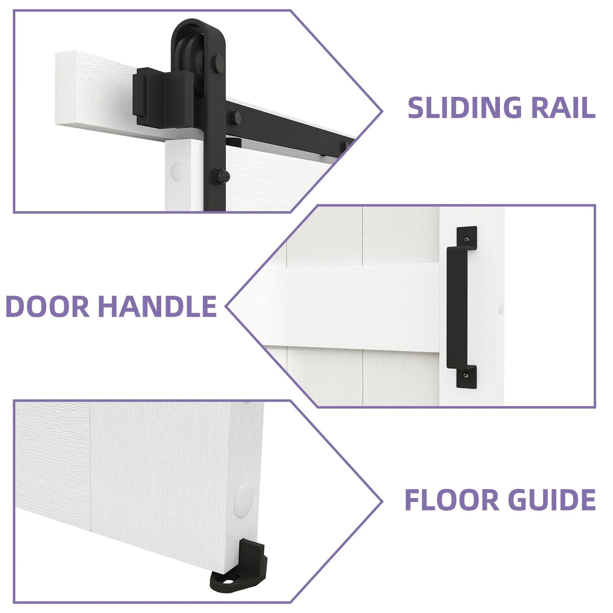 Uforic Sliding Barn Door With Hardware Kit, 48 x 84 in, Gray