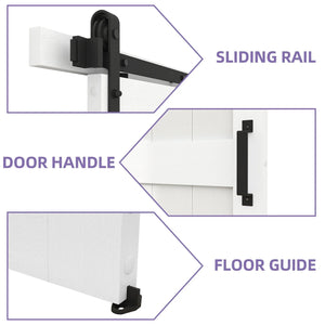 Uforic Sliding Barn Door With Hardware Kit, 48 x 84 in, Gray