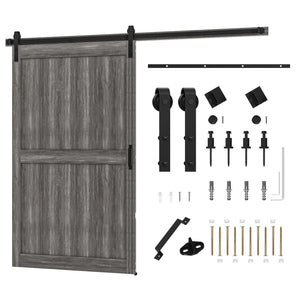 Uforic Sliding Barn Door With Hardware Kit, 48 x 84 in, Gray