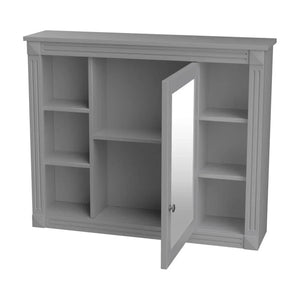 36'' Bathroom Vanity Set With Ceramic Sink Top, Mirror Cabinet, 2 Doors And 2 Drawers - Gray