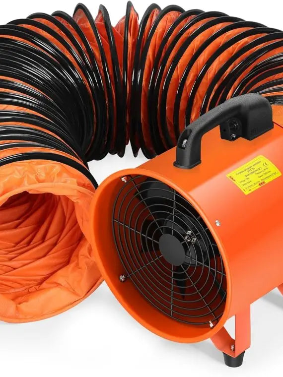 12 Inch High Velocity Utility Blower Fan With 32.8 FT Hose - 3300 RPM
