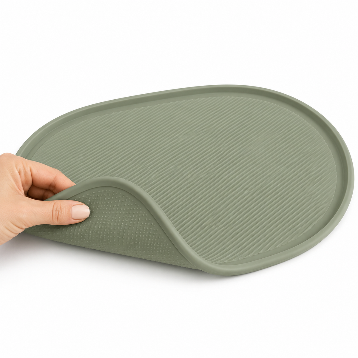 SageRipple Oval Waterproof Pet Feeding Mat